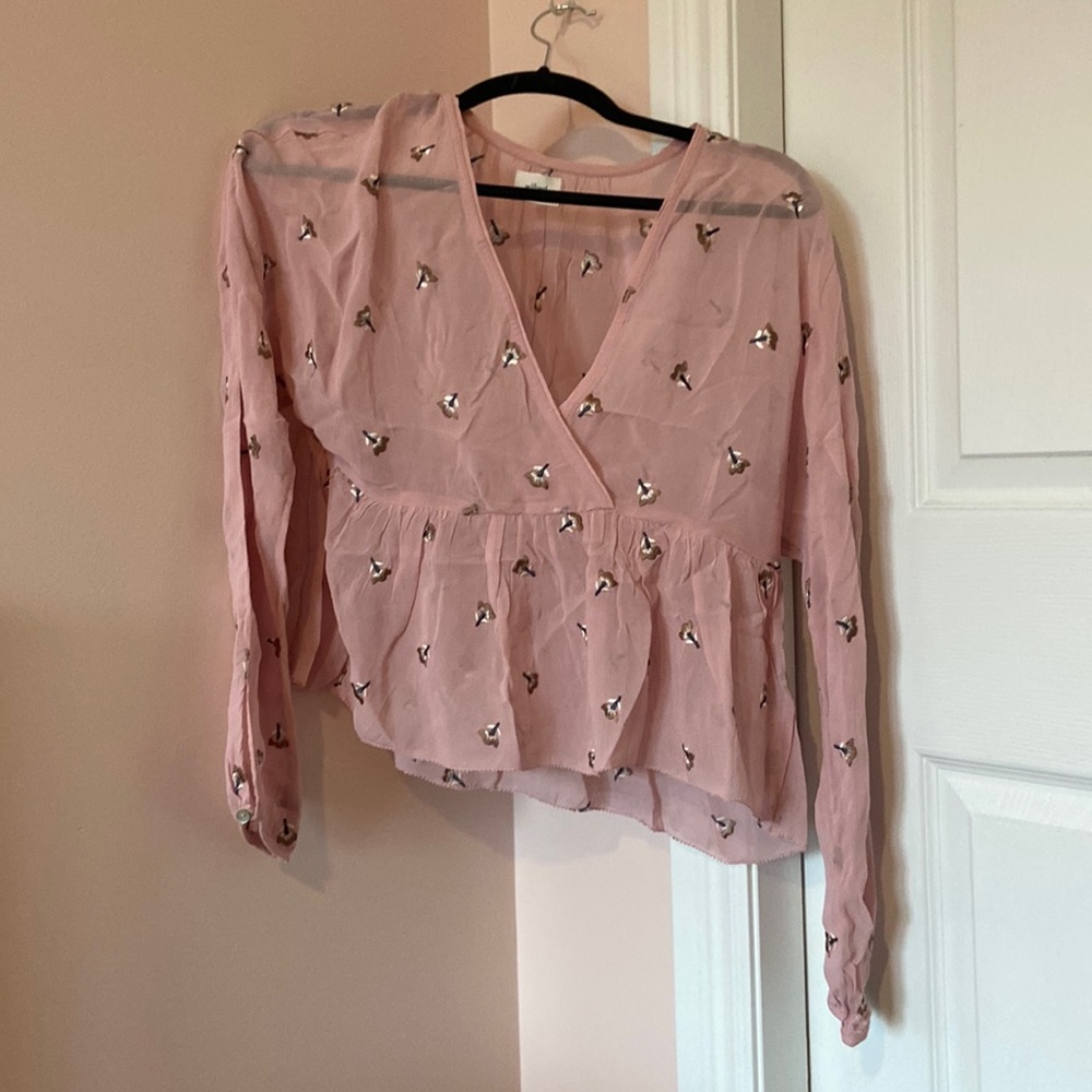 Pink Embroidered Wilfred Blouse